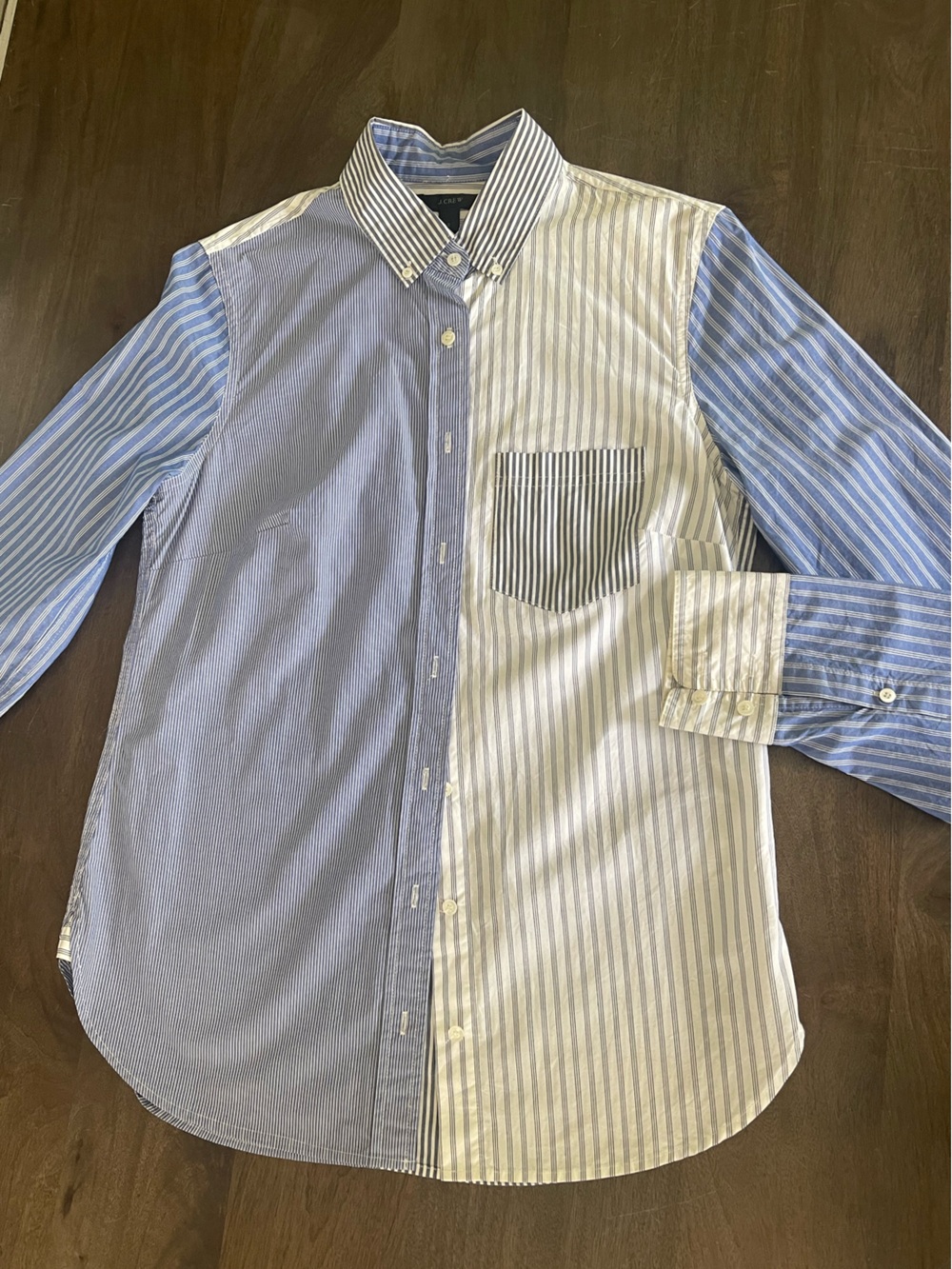 J. Crew Women’s Small - Blue and White Striped Button-Down Shirt